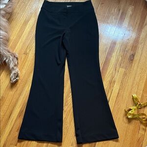 Karl Lagerfeld High Waisted Black Boot-Cut Crepe Pants with Flared Hem